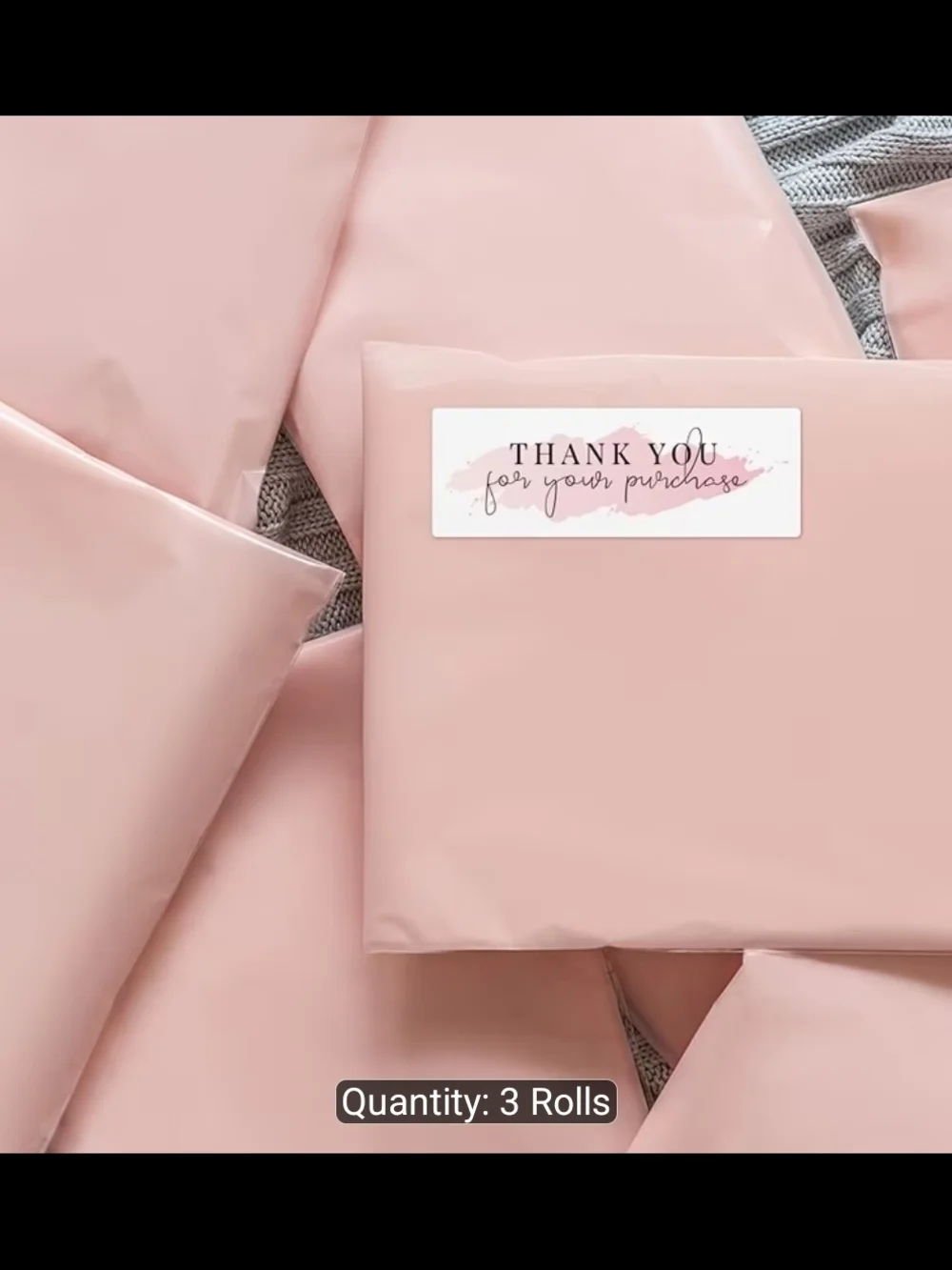 120pcs/roll Thank You Sticker Roll Set - Pink & White